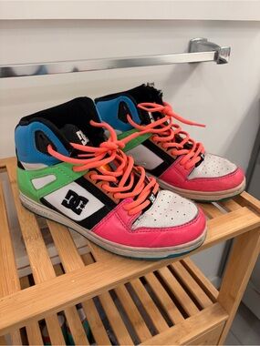 DC Shoes Rebound Hi Women’s Size 7 Neon Multicolor Y2K Skate Sneakers